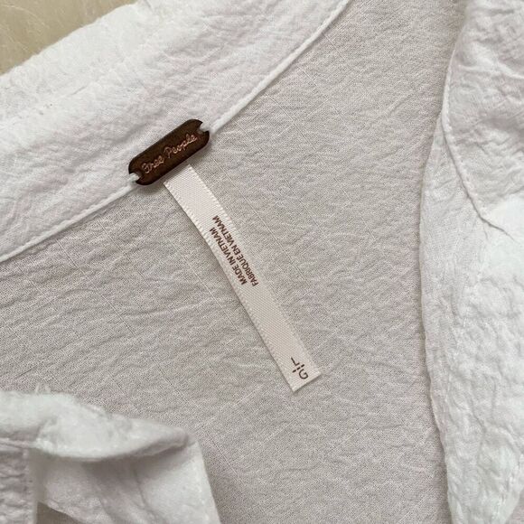 New✨ FREE PEOPLE Oversized Tunic Button Down Shirt (Sz L) - Picture 6 of 11